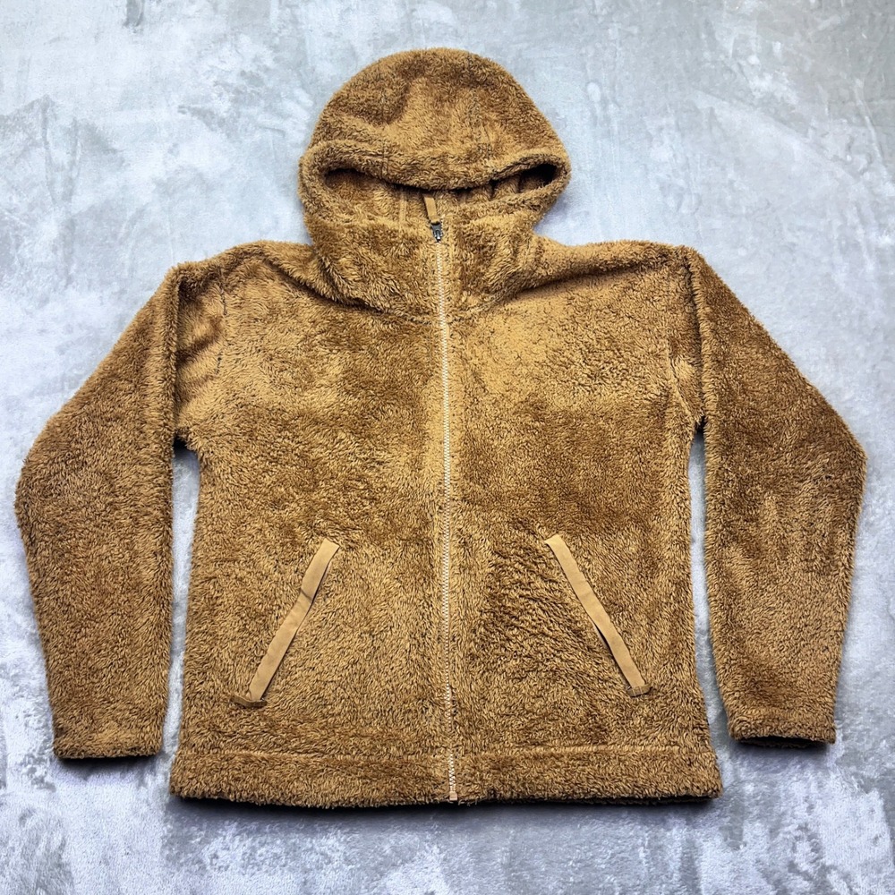 The North Face Furry Fleece Hoodie Jacket Brown Womens Sz M Warm‎ Full Zip